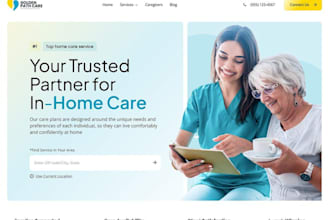 create home care website, elderly care healthcare website, staffing website