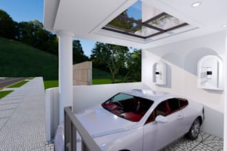 rebuild 3d facade house,mockup,high resolution,warp roof design,tiny house,skp