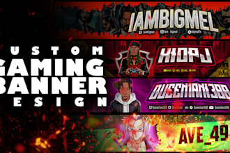 design youtube banner, twitch banner, gaming banner