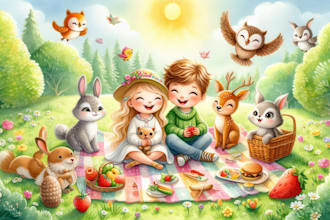 children story book illustration and children story book illustration