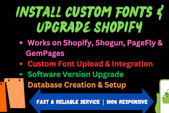 install, upload, and add custom fonts to your shogun, gempages, pagefly,shopify