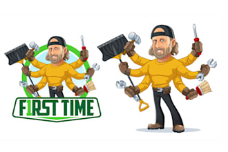 design first time character and logo