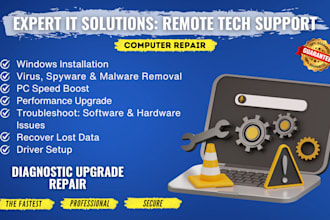 repair or fix windows 10 11, mac, computer, laptop and pc optimization remotely