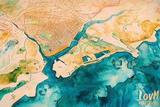 design watercolor wedding map