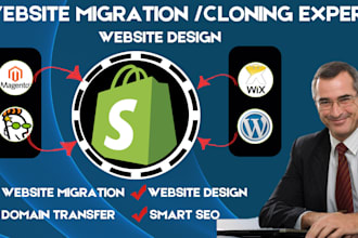 copy clone website migrate wix magento wordpress godaddy squarespace to shopify