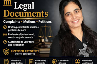 draft legal documents, complaints, motions, and petitions