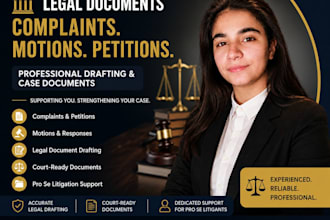 draft legal documents, complaints, motions, and petitions