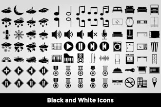 create minimalist black and white icon sets