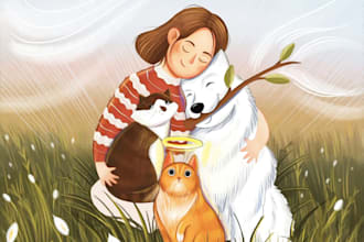 illustrate children story book illustration watercolor