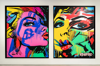 create a unique pop art and street graffiti style modern artwork