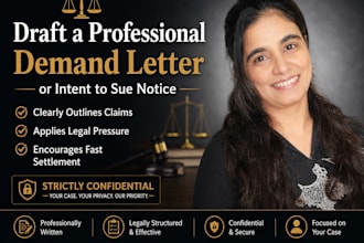 draft a demand letter or intent to sue warning notice