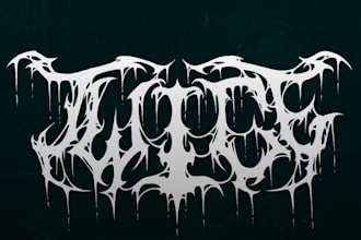 design a death metal logo, slamming, gore grind, black metal
