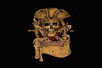 design awesome pirate themed party logo