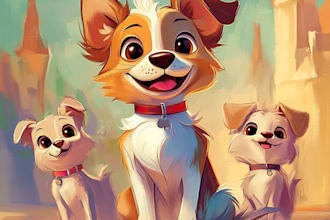 design a custom disney pet portrait illustration