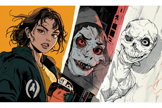 draw digital illustrations in any comic or manga style