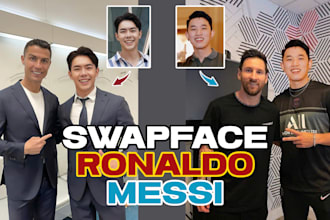 photoshop swap face take a photo with your idol, ronaldo, messi, kpop, blackpink