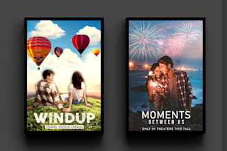 make high quality professional romantic movie poster