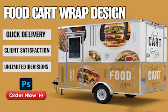 do enclosed box trailer wrap design using photoshop