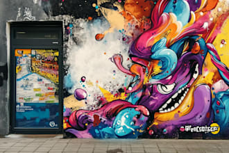 create custom graffiti art logo for your brand, business
