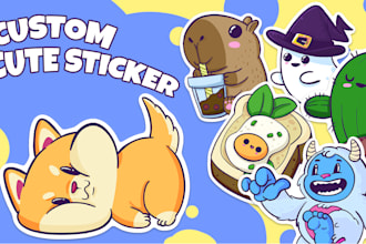 draw custom cute sticker design