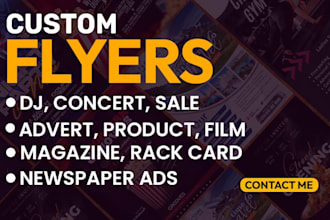 design flyer for concert dj sale product newspaper magazine ad advert rack card