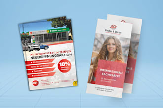 design menu cards, flyer, tri fold brochure