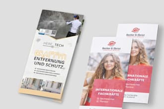 design postcard and business flyer