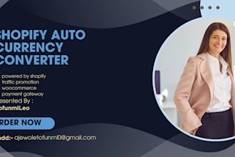 set up currency converter and remove powered by shopify