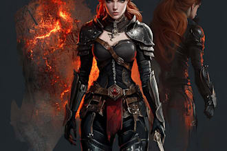design cyberpunk and fantasy character game art