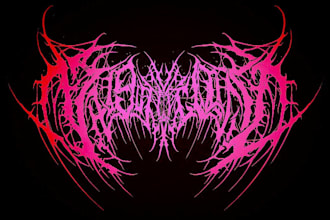 design black death brutal doom metal logo for band
