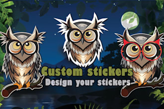 create custom stickers, cartoon doodle, badges and labels