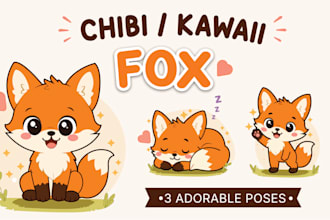 design cute kawaii animal stickers and doodles