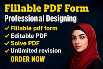 design or create editable and fillable PDF form within 2 hrs