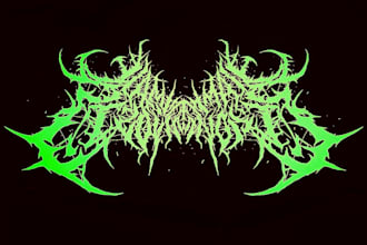 design black death brutal doom metal logo for band