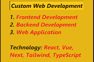 do react vue web development and web application development