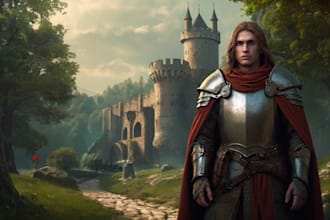 make illustration in fantasy and medieval style