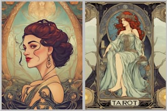 create vintage art nouveau mascot cartoon vintage retro cartoon character