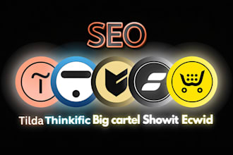 optimize sites SEO tilda, thinkific, bigcartel, ecwid, showit google 1st ranking
