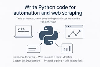 write python code for automation and web scraping