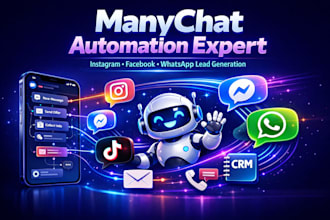 build manychat instagram facebook whatsapp chatbot for lead generation