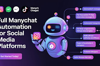 set up full manychat chatbot automation for social media