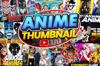design attractive manga, anime youtube thumbnail for you in 5hrs
