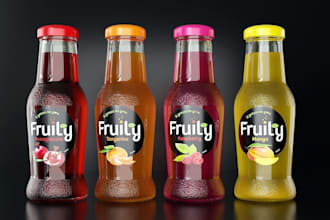 stylish water bottle design,juice,beverage,milk,can,jar label design with 3d