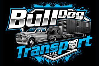 do transport, logistics, tow and dump trucking logo