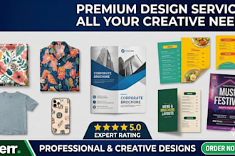 design brochures, posters, menu and fabric prints on demand