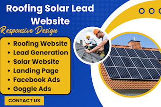 design roofing and solar website with solar lead