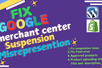 fix suspension and misrepresentation issue in google merchant center