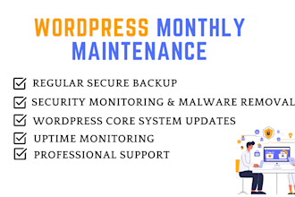 do wordpress monthly maintenance, speed, security, updates