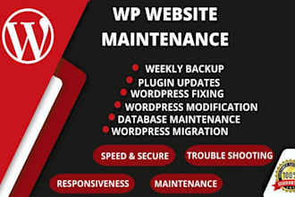 do wordpress monthly maintenance, speed, security, updates