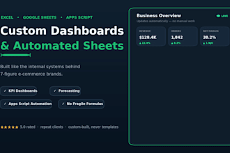 build a custom excel or google sheets dashboard and automation system